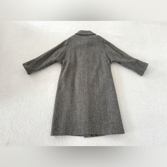 Vintage handmade grey herringbone wool winter coat - size 44/50 - Picture 4 of 15